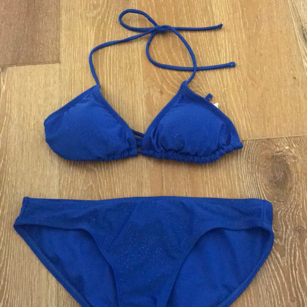 LAST CALL NWOT Blue String Bikini